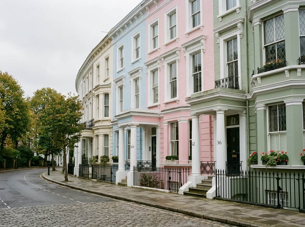 Stucco-fronted terraces in Notting Hill, Kensington and Chelsea — conservation-area housing stock requiring careful planning drawings